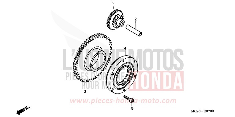 ANLASSERKUPPLUNG von Hornet 900 MAT BULLET SILVER (NH389) von 2003